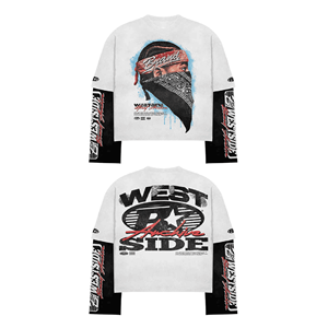 Wholesale 2025 New Double Layer Silk Mesh American Distressed <b>Women</b> <b>Tie</b> <b>Dye</b> Crop Top Slim Long Sleeved Crop <b>T</b>-<b>shirt</b> Custom Logo - Product Image 6