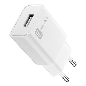 Cargador USB Tipo-A Blanco de 12W con Cable Adaptador de Carga ACHUSB12WSMLW - Product Image 1