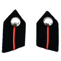 Parche para cuello de camisa Gorget Fire, rojo y negro, vintage, grande, personalizado, bordado con hilo metálico, ecológico, con diamantes de imitación y broche de seguridad