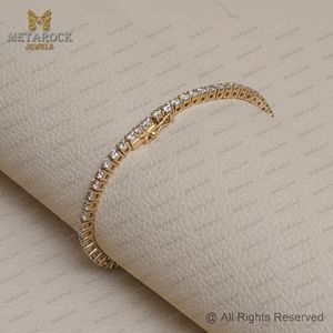 สร้อยข้อมือ tannis สีทอง14K ทำด้วยมือชุดง่ามเครื่องประดับเพชร IJ สีทองเทียบกับความบริสุทธิ์สร้อยข้อมือผู้หญิงเพชรแท้ - Product Image 6