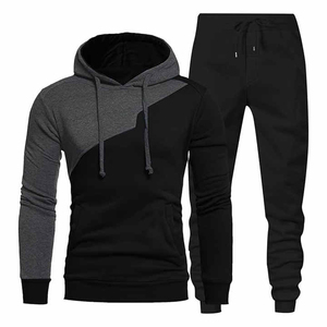 Conjunto de Chándal Personalizado para Hombre, de Alta Calidad, con Patrón Sólido, Personalizable con Bordado, de Felpa y Tejido de Punto - Product Image 1