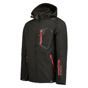 Indemand poliéster Softshell impermeable cremallera chaqueta para hombres elegante alta calidad con capucha al aire libre chaqueta a prueba de viento - Product Image 3