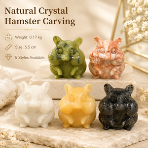 Linda Escultura <span class=keywords><strong>de</strong></span> Hámster en Piedra Natural, Tallado <span class=keywords><strong>de</strong></span> Cristal, para Decoración <span class=keywords><strong>de</strong></span> Escritorio, Exhibición en Estante, Regalo para Coleccionistas y Venta al por Mayor - Product Image 1