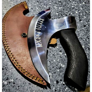 Hache Viking artisanale en acier inoxydable de qualité industrielle, coupe-pizza, hache tomahawk, belle boîte en bois, vente en gros personnalisée - Product Image 1