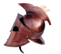 DUA 18 Gauge Médiéval pour Casque Spartan King Leonidas 300 Movie Armor avec Plume Rouge Wearable Metal Crafts