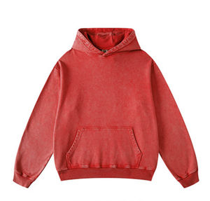 Nouvelle mode de sweat à capuche pour homme vierge, de couleur unie, de poids lourd, de haute qualité, sweat à capuche surdimensionné à épaules tombantes, délavé à l'acide avec fermeture éclair pour homme - Product Image 1