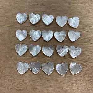 Lung linh trắng mẹ của ngọc trai tim quyến rũ 25mm & 35mm Vỏ mặt dây chuyền với óng ánh kết thúc cho hàng thủ công độc đáo - Product Image 3