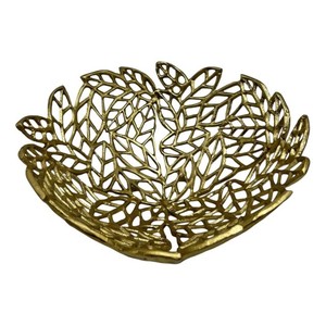 Frutero decorativo de hoja de aluminio dorado, centro de mesa de Metal hecho a mano, decoración de mesa, hogar, sala de estar, cocina, comedor, acento - Product Image 2