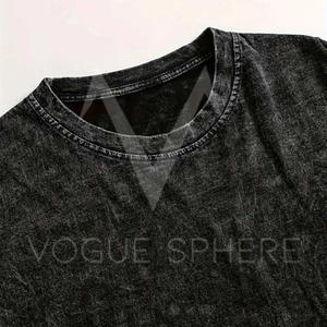 Camiseta de Hip Hop lavada con piedra en blanco de alta calidad Unisex al por mayor camiseta de gran tamaño 100% de algodón lavada con ácido camiseta Vintage personalizada - Product Image 2