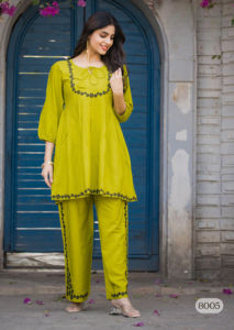 Elegante Chinnon trabajo hecho a mano indio y pakistaní desgaste de fiesta Kurti con Salwar Kameez secado rápido todas las estaciones estilo de diseño impresionante - Product Image 4