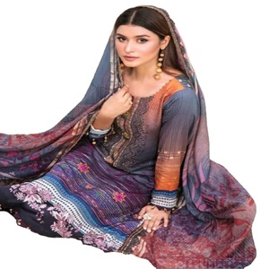 Original de marque Tawakkal marque lin Salwar Kameez lourd broderie travail Design moderne tissu respirant multicolore modèle DIBA - Product Image 1