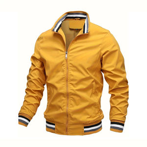 Custom Men's Casual Bomber Jacket Solid Color Breathable Waterproof Coated Hooded Outdoor Sports Jacket - Product Image 6