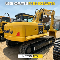Excavatrice sur chenilles Komatsu PC130, 13 tonnes, compacte, hydraulique, d'occasion, Japon, pour travaux de construction et terrassement municipal