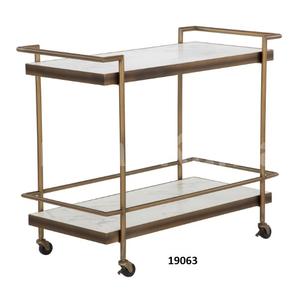 Luxury Home Unique Design Metal Serving Trolley With Mirror Decorative <b>Furniture</b> Modern Look Decorative Serving Trolley - Product Image 4
