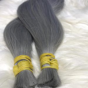 Vente en gros de cheveux humains vierges Remy vietnamiens cheveux gris longs et lisses à double tirage en vrac de haute qualité de vendeur de confiance - Product Image 6