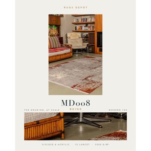 พรมวิสโคสและอะคริลิกแบบขายส่ง รุ่น MODERN 100 MD008 สีเบจ ผลิตด้วยเครื่องจักร พรมตุรกี สำหรับห้องนั่งเล่น โครงการโรงแรม - Product Image 2