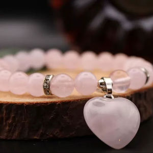 Pulsera de Cuarzo Rosa Natural Hecha a Mano de 8x15mm con Engaste de Bisel para Joyería de Moda, Ideal como Regalo de Cumpleaños - Product Image 1