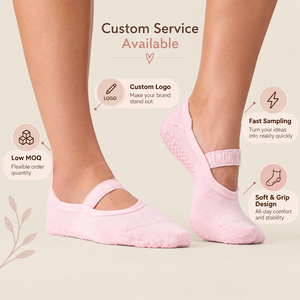 Custom Logo <b>Women's</b> Non-Slip No Show <b>Socks</b> Cotton Bamboo Fiber Anti-Slip Yoga Pilates Barre Floor <b>Socks</b> Low MOQ OEM Service - Product Image 1
