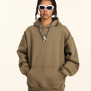 2025เสื้อฮู้ดผ้าฟลีซปักลายใส่ได้ทั้งชายและหญิงเสื้อมีฮู้ดโอเวอร์ไซส์ผ้าฝ้ายบุ100% สีพื้นสำหรับฤดูหนาว - Product Image 1