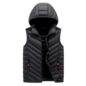 เสื้อกั๊กแจ็คเก็ตบุนวมสำหรับผู้ชายใหม่, แจ็คเก็ตลำลองบุนวมอบอุ่นเสื้อแขนกุดโพลีเอสเตอร์ - Product Image 6