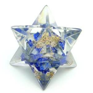 Hecho a mano lapislázuli Orgone Merkaba Star - Reiki Healing & Chakra Balancing Tool - Premium Lapis Lazuli Orgone 8 Point Merkaba - Product Image 3