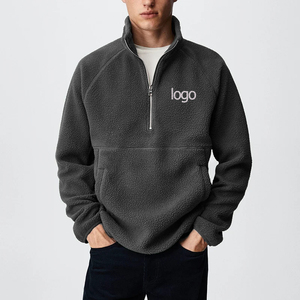 Venta al por mayor de sudadera con media cremallera logotipo personalizado bordado streetwear cuello alto High Street Tallas grandes camisas de hombre de Pakistán - Product Image 1