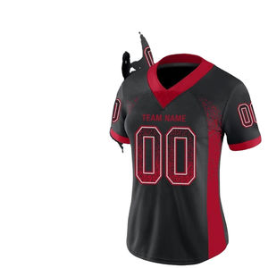 Jersey de Fútbol Americano de Primera Calidad OEM, Logotipo Personalizado, Diseño Cuadrado en Degradado, Marrón, Verde Césped, Malla Transpirable, Manga Corta - Product Image 4