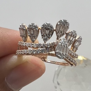 แหวนเพชรทำด้วยมือธรรมชาติที่มีการตัดที่ยอดเยี่ยมและบุคคลที่สามได้รับการรับรองในทองคำ14K 18K สำหรับการหมั้นและของขวัญ - Product Image 2