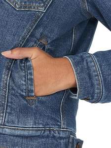 Women Fitted <b>Denim</b> Jean Jacket Long Sleeve Button Down Casual Trucker <b>Coat</b> - Product Image 5