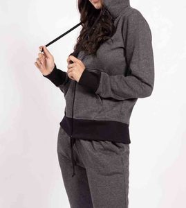 2025 ropa personalizada para mujer cómoda de algodón Tech Fleece mujer estampado personalizado chándal de gran tamaño con cremallera conjunto de dos piezas ropa de mujer - Product Image 5