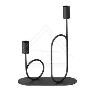 Candelabro de Metal Texturizado Dorado de Lujo al por Mayor, Diseño Abstracto de Figura 8, Portavelas Cónico, Elegante para Bodas y Fiestas - Product Image 5