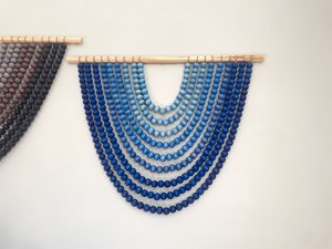 Belle tenture murale Boho avec broderie Mandala, salles de méditation et tenture murale en bois faite à la main - Product Image 6