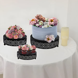 Juego de soporte de pastel de Metal redondo de gran oferta, plato de exhibición de dulces de pastelería para postres, magdalenas para bodas, eventos, cumpleaños a precio al por mayor - Product Image 4