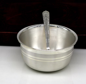 Nuevo producto, diseño antiguo, cuenco de acero inoxidable, cuchara para bebé, usado a un precio increíble - Product Image 3