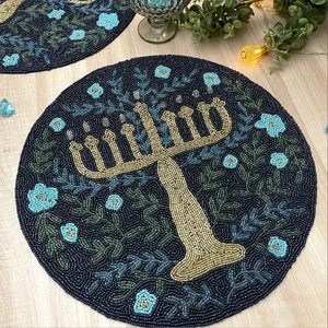 Mantel Individual con cuentas de Hanukkah con temática de Menorah, manteles modernos para Festival, comedor, boda, banquete, decoración de mesa de fiesta para el hogar - Product Image 2