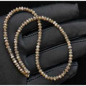 Collier de perles de diamant champagne rare, perles de diamant naturel de 4 mm, bijoux personnalisés, cadeau d'anniversaire parfait - Product Image 3