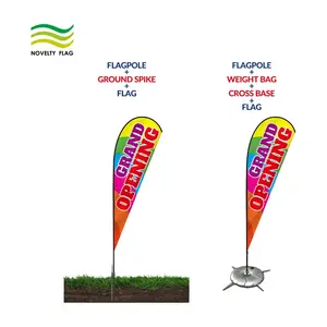 Advertising Stand Teardrop Tear drop Feather Beach flags feather Flag trading With Pole Custom Logo Printing for display