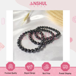 Eye Catching Design High Quality Made in India Handcrafted Hematite Faceted Beads <b>Bracelets</b> for Anniversary and Engagement Gift - Product Image 2