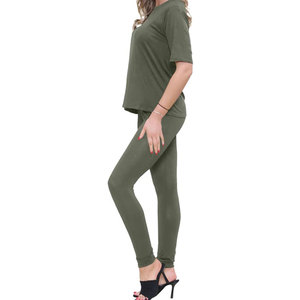 Ensemble de vêtements de sport légers pour femmes T-shirt et legging à motif solide Dernière collection personnalisée Prix raisonnables - Product Image 4