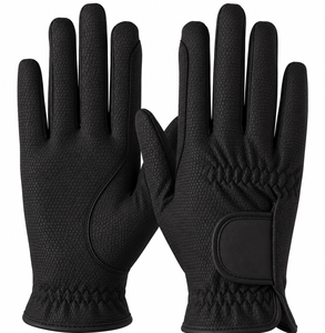 Gants de conduite unisexes en cuir vert doux en peau de mouton, à doigts entiers, avec fermeture auto-agrippante, antidérapants, pour l'été - Product Image 2