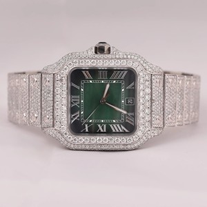 New Luxury Analog Hip Hop Style <b>Watches</b> Fully Handmade Trendy VVS Moissanite Diamond Automatic Movement with Glass Dial Window - Product Image 1