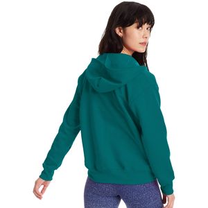 Sweat à capuche surdimensionné en coton biologique 100% pour femmes avec fermeture à glissière imprimé logo avant pour l'hiver - Product Image 1