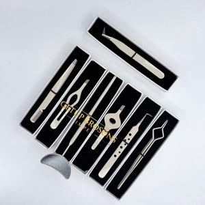 Pinzas Profesionales para Extensión de Pestañas, Pinzas de Aislamiento con Punta de Fibra de Acero Inoxidable, Pinzas para Cejas con Recubrimiento en Polvo, Herramientas de Belleza - Product Image 3