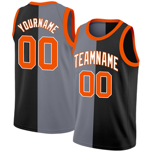 Personnalisé Noir Rouge-Blanc Split Fashion Tops Basketball Jersey Vente en gros automne hiver confortable sublimation personnalisée - Product Image 5