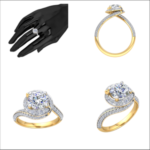 Élégante bague classique en or massif 14K pour femme 1.57Cts VS Clarity Lab Grown EF Color Diamond Jewelry - Product Image 4