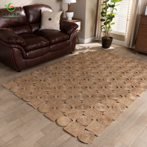 Tapis modernes en fibres végétales de jute avec coton incorporé et taille personnalisée pour chambre, hall et bureau - Product Image 1