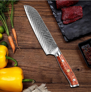 Venta al por mayor personalizado de alta calidad OEM ODM servicio profesional Damasco nuevo mango de resina roja Damasco acero cocina Chef cuchillo - Product Image 6