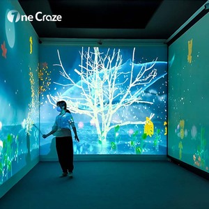 Système logiciel de <span class=keywords><strong>projecteur</strong></span> mural et de sol interactif immersif à écran vidéo à bas <span class=keywords><strong>prix</strong></span>, affichage holographique <span class=keywords><strong>3D</strong></span> - Product Image 3
