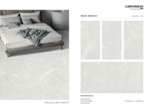 Decorative carving surface polished glazed porcelain tiles ideal for large <b>scale</b> flooring wall layouts in sophisticated interior - Product Image 4