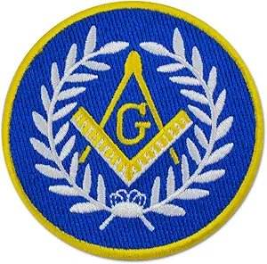 Écusson maçonnique brodé rond carré et boussole insignes de tablier maçonnique d'insignes fabriqués au Pakistan avec service OEM - Product Image 2